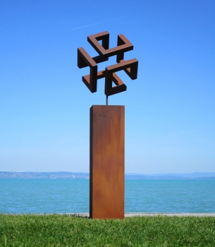 Cube garden artwork rusty